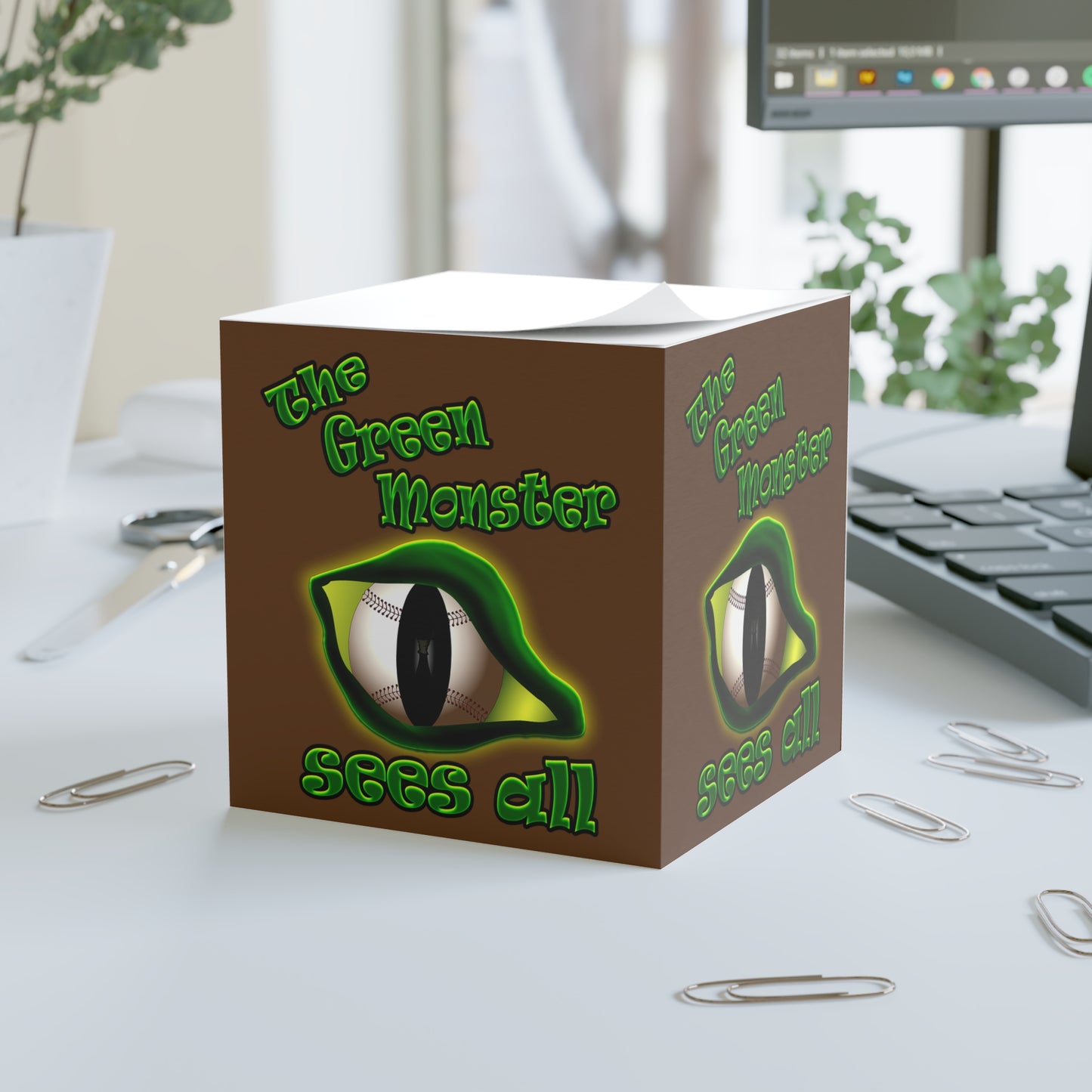 green monster - note cube (brown)