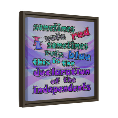 declaration of the independents - framed canvas art (light blue-pink wave)