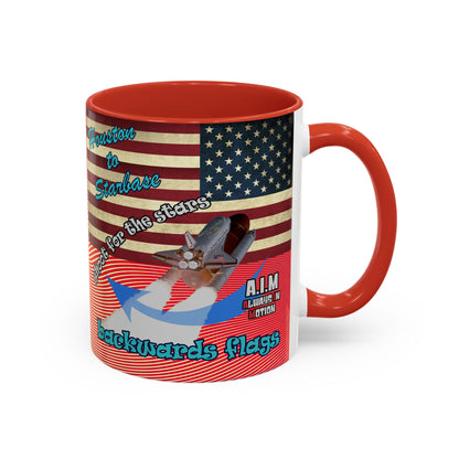 shoot for the stars - Accent Mug (yellow-orange wave)