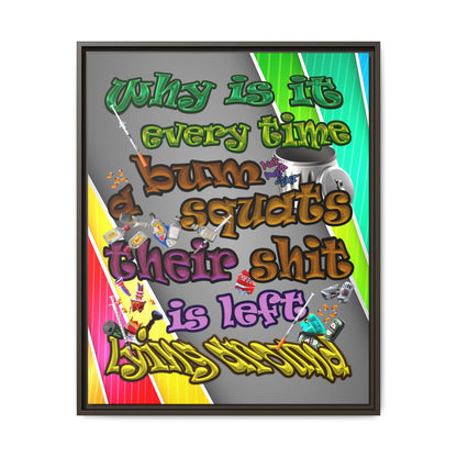 the bum's shit - framed canvas art (rainbow split)