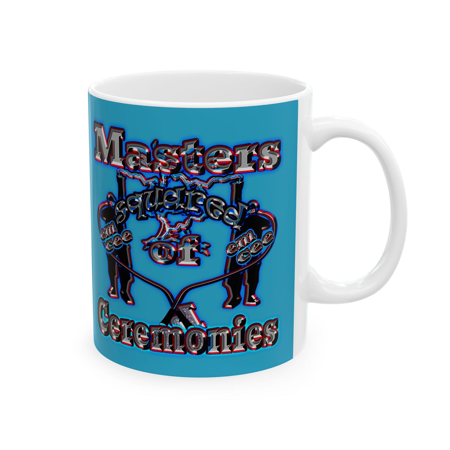em cee squared - White Mug (turquoise)
