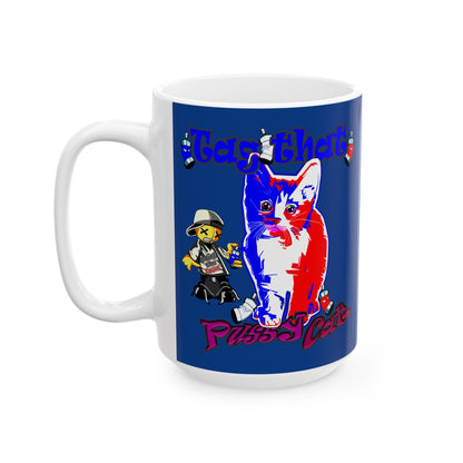 tag that - White Mug (dark blue)