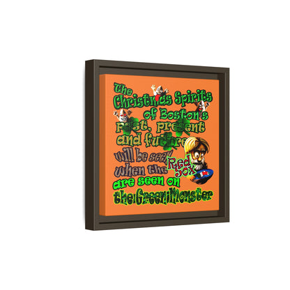 christmas spirits of boston - framed canvas art (crusta)