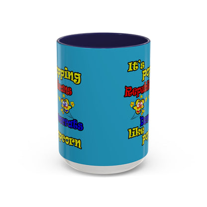 popping like popcorn - Accent Mug (turquoise)