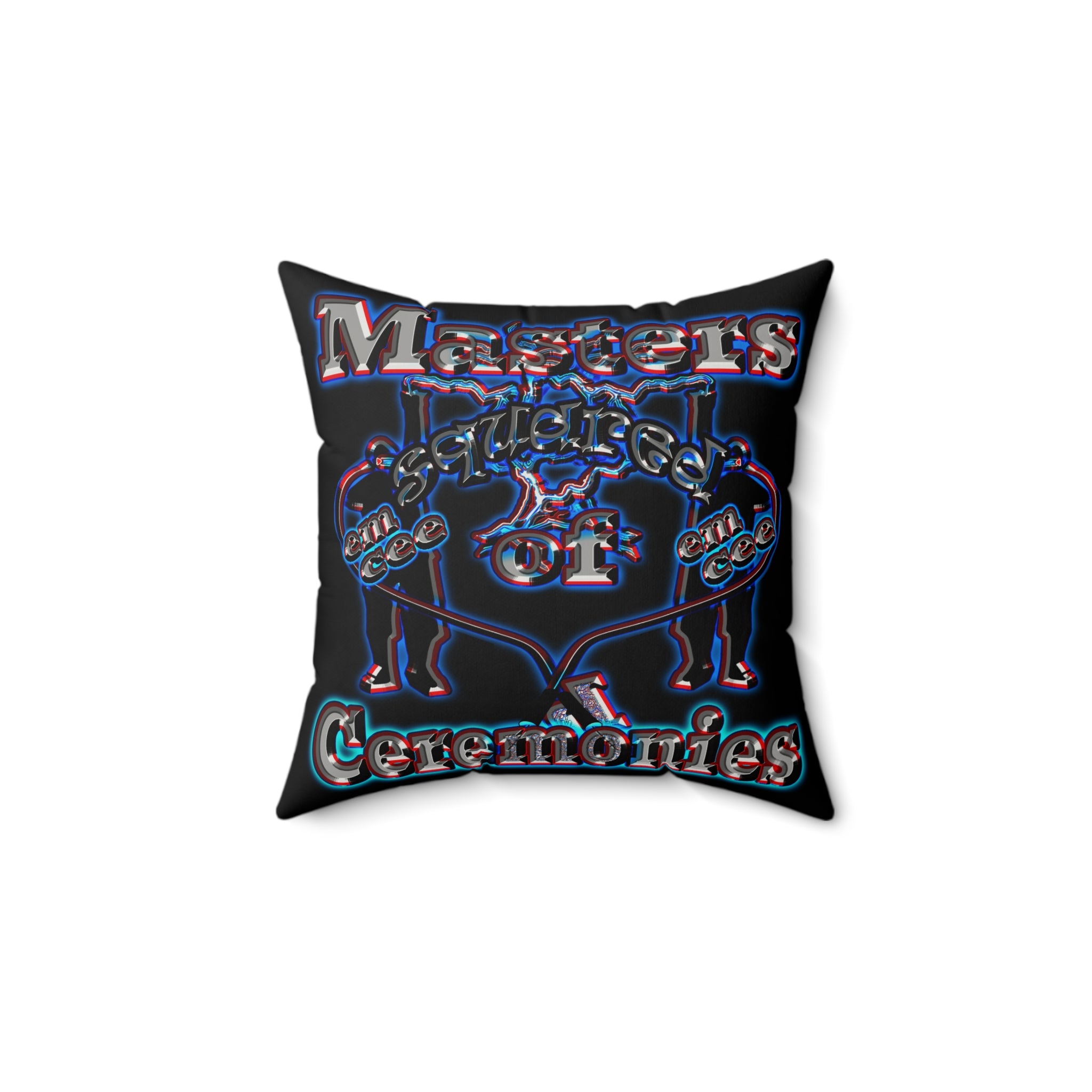 em cee squared - Faux Suede Square Pillow - (black)