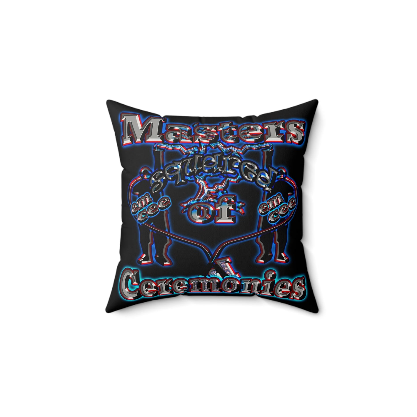 em cee squared - Faux Suede Square Pillow - (black)