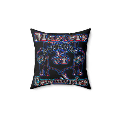 em cee squared - Faux Suede Square Pillow - (black)