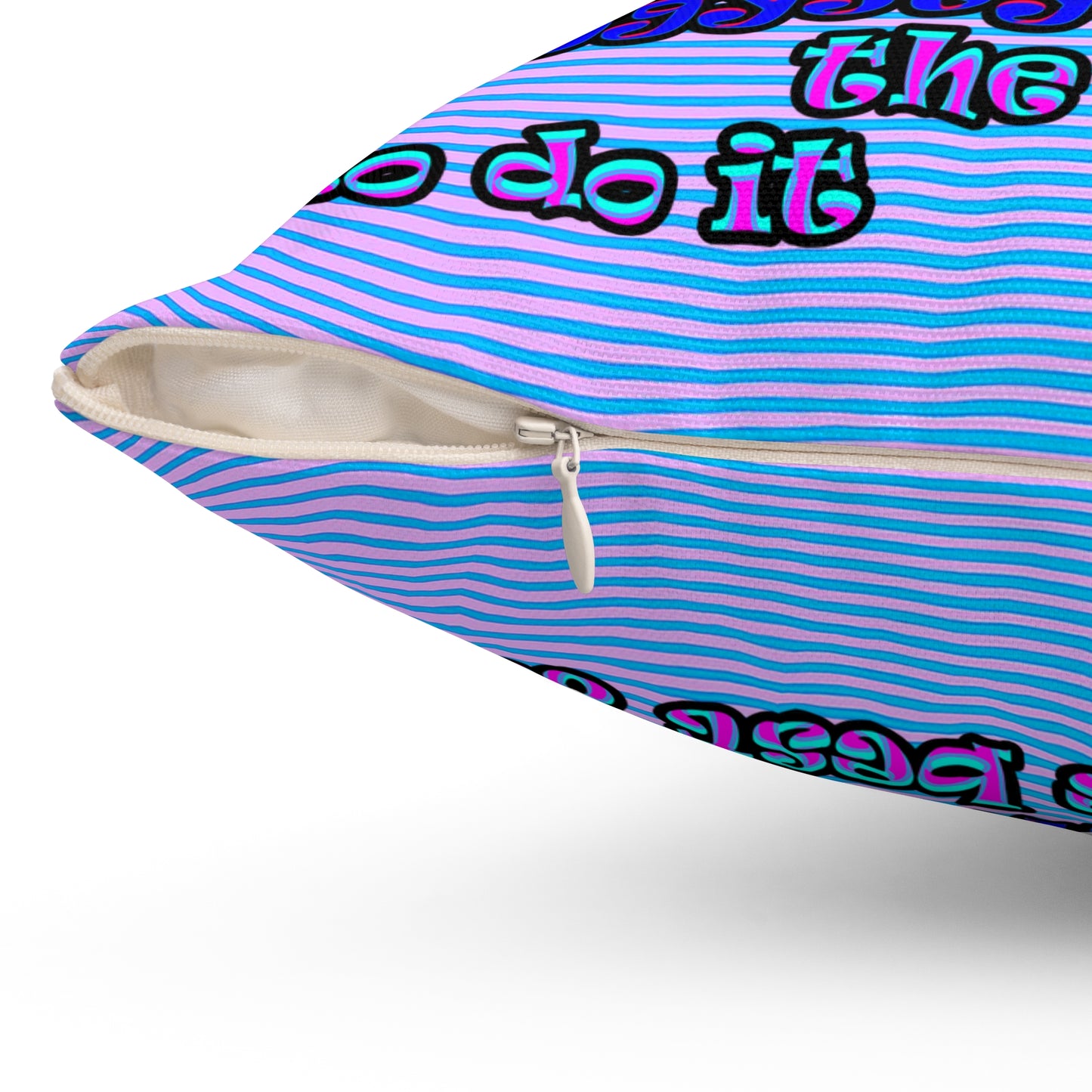 doggystyle - Spun Polyester Square Pillow - (light blue-purple wave)