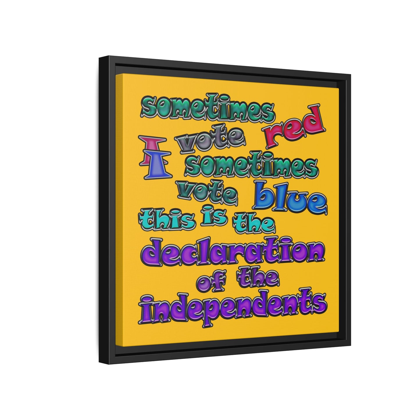 declaration of the independents - framed canvas art (yellow)
