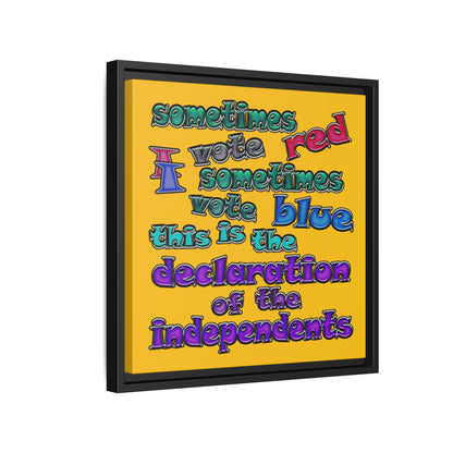 declaration of the independents - framed canvas art (yellow)