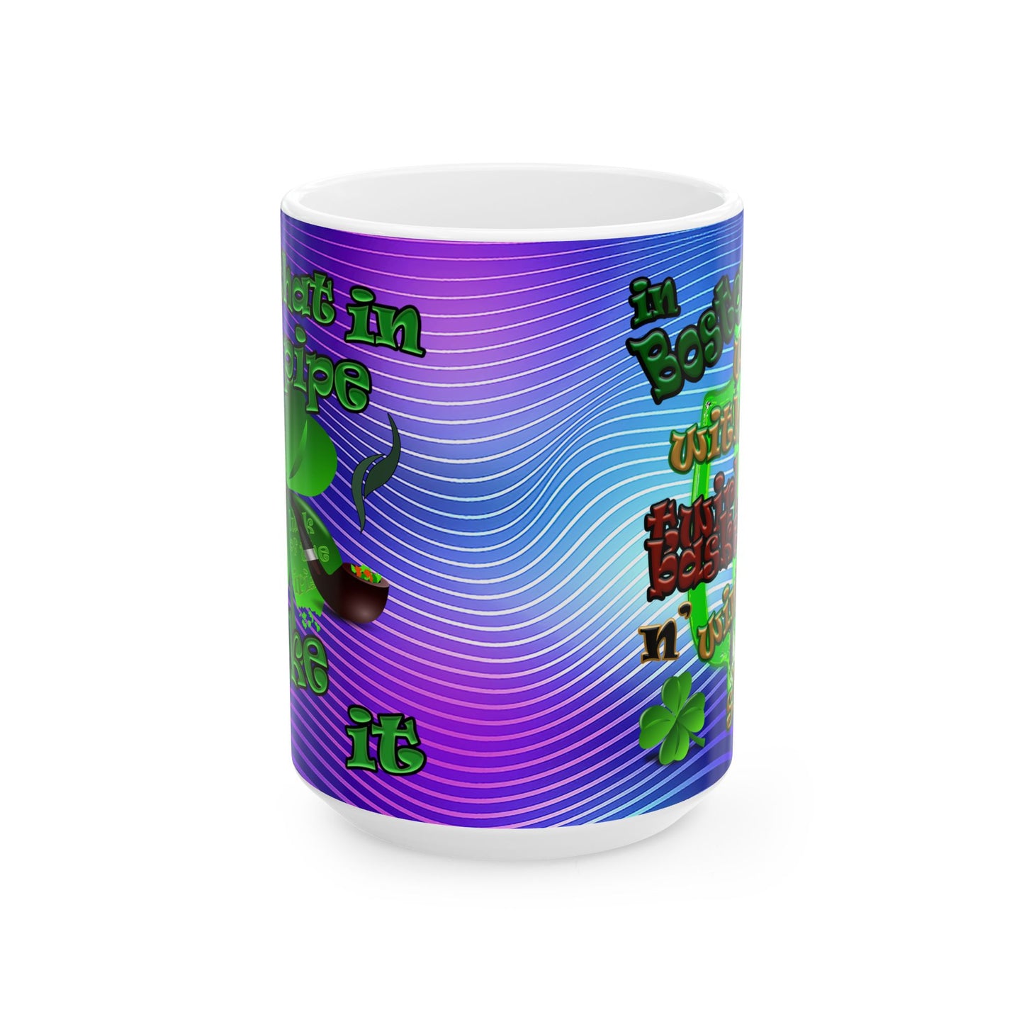 celtics logo - White Mug (purple wave)