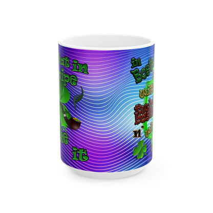 celtics logo - White Mug (purple wave)