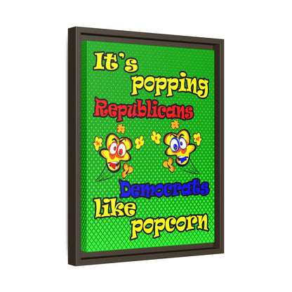 popping like popcorn - framed canvas art (logo green)