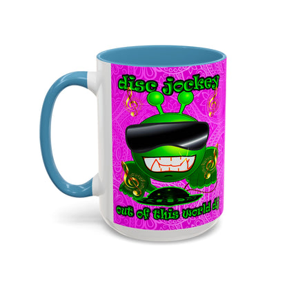 disc jockey - Accent Mug (pink swirl)