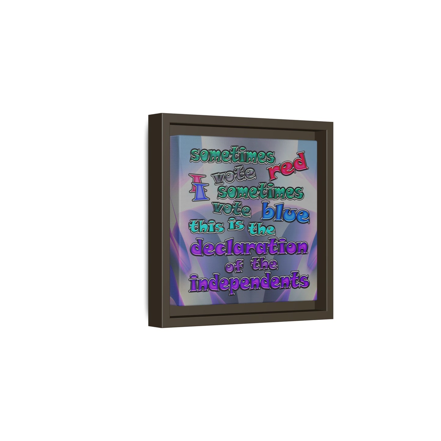 declaration of the independents - framed canvas art (grey-pink wave)