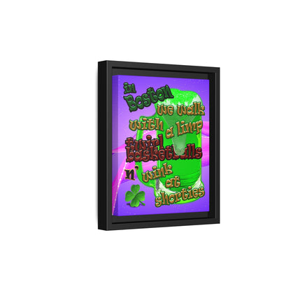 celtics logo - framed canvas art (purple-pink wave)