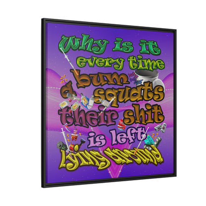 the bum's shit - framed canvas art (purple-pink wave)