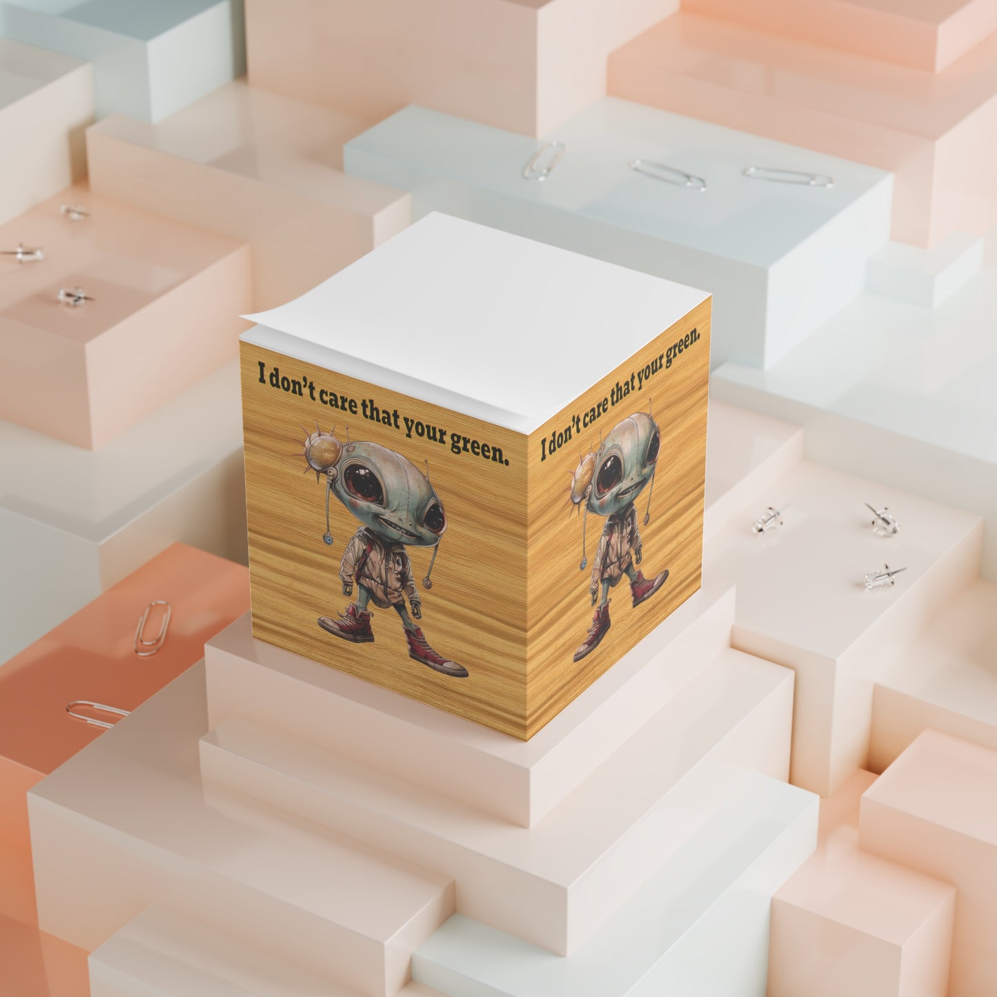 I don't care that your green - note cube (butterscotch wood finish)