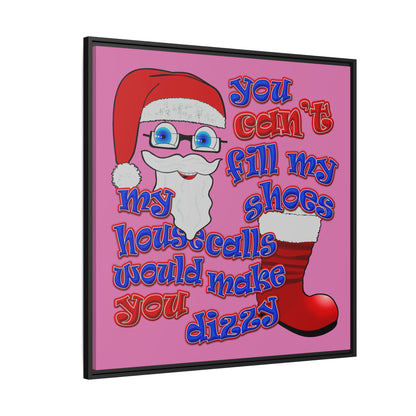 santa's shoes - framed canvas art (light pink)