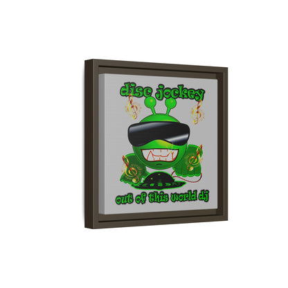 disc jockey - framed canvas art (light grey)