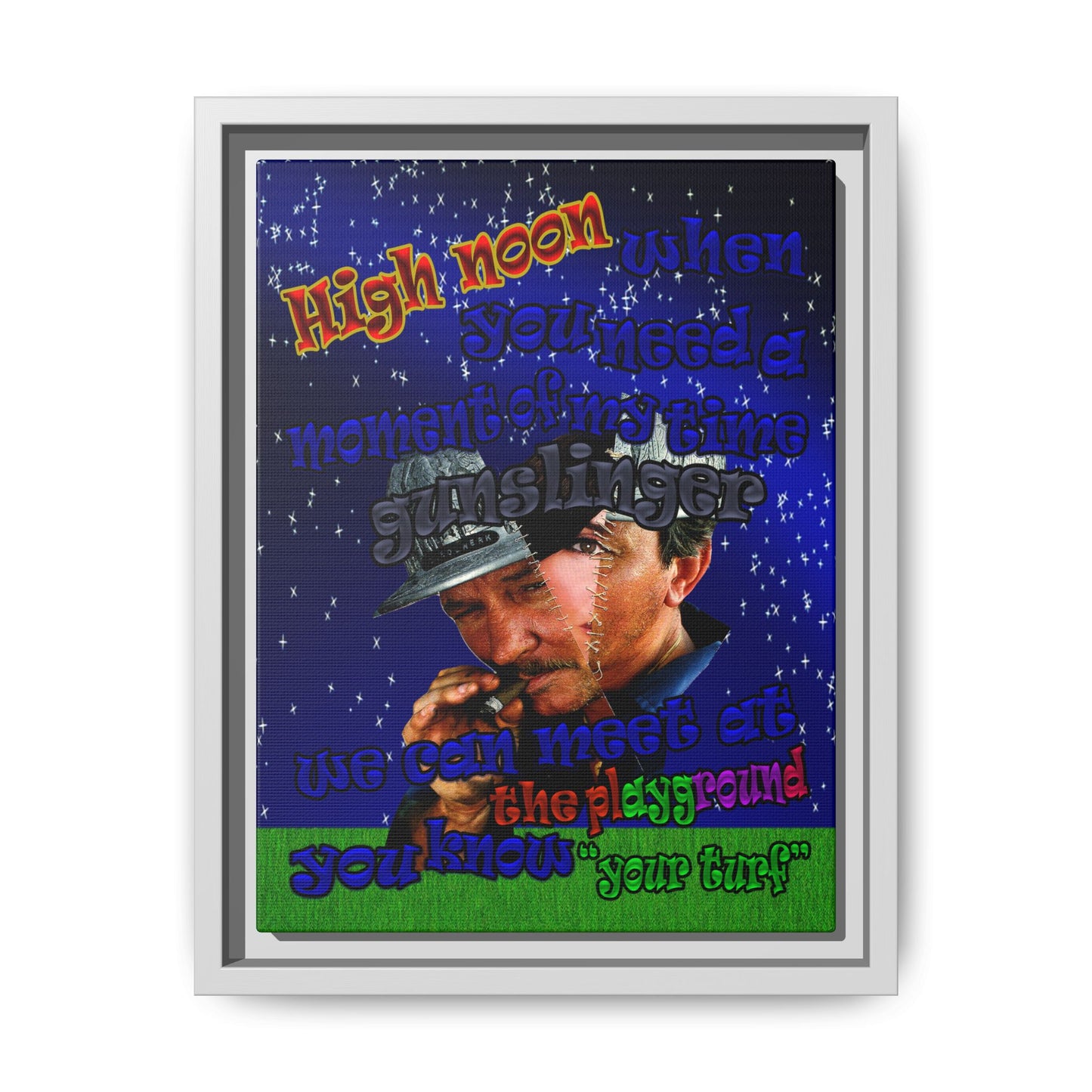 high noon - framed canvas art ('snoops' background)