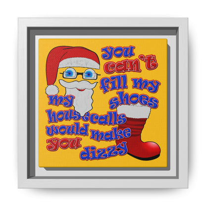 santa's shoes - framed canvas art (yellow)