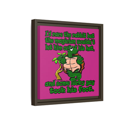 turtle race - framed canvas art (pink)