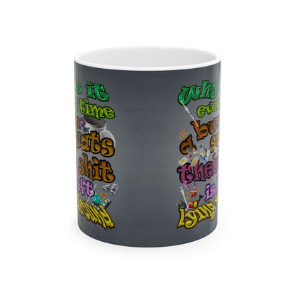 the bum's shit - White Mug (grey-light grey)