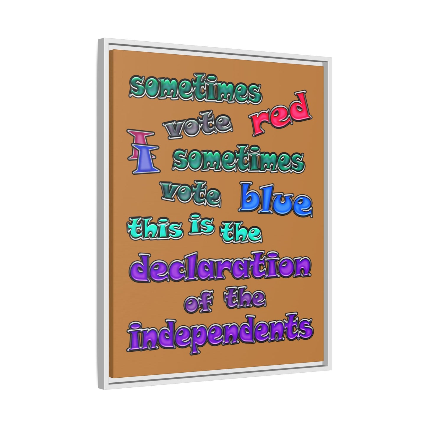declaration of the independents - framed canvas art (light brown)