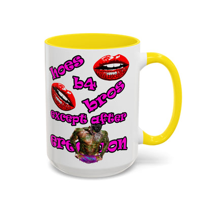 hoes b4 bros - Accent Mug (white)