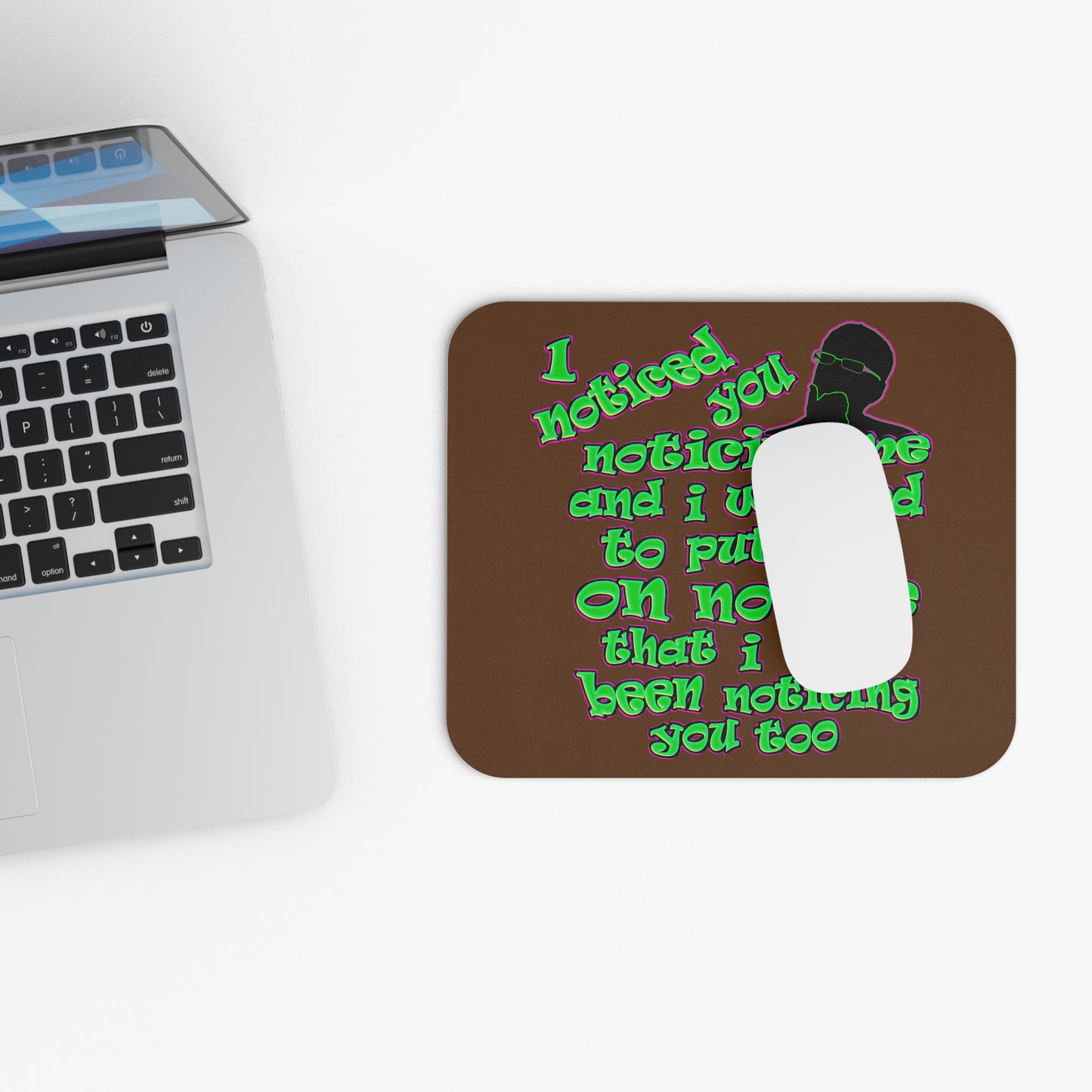 noticed you noticing - Mouse Pad (Rectangle) (brown)