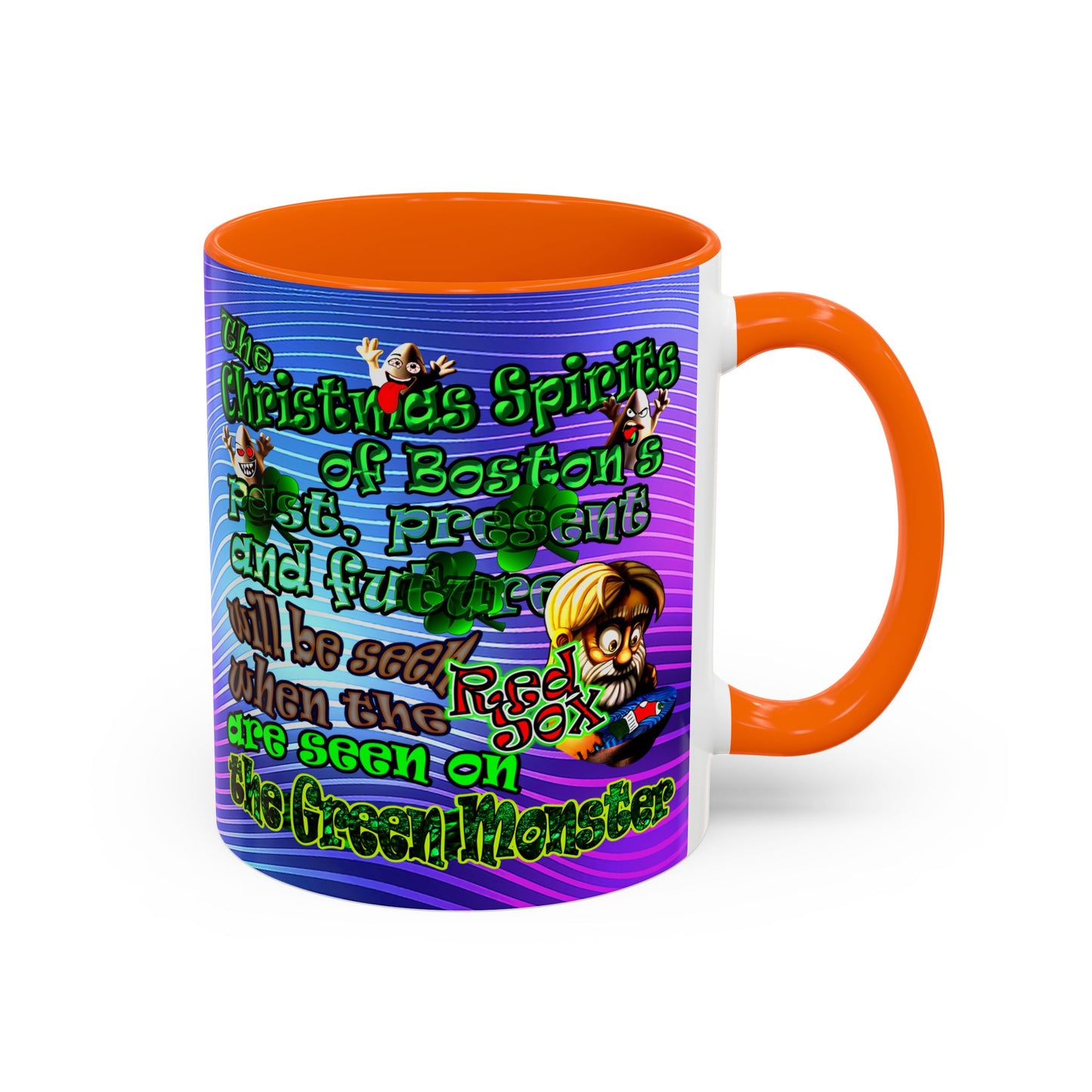 christmas spirits of boston - Accent Mug (purple wave)