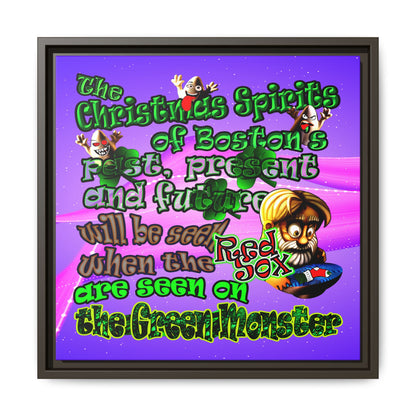 christmas spirits of boston - framed canvas art (purple-pink wave)