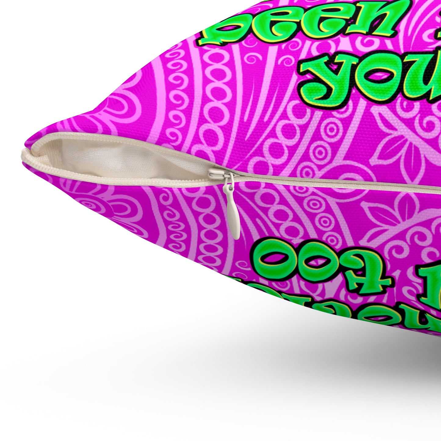 noticed you noticing - Spun Polyester Square Pillow - (pink swirl)