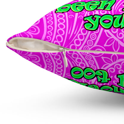 noticed you noticing - Spun Polyester Square Pillow - (pink swirl)