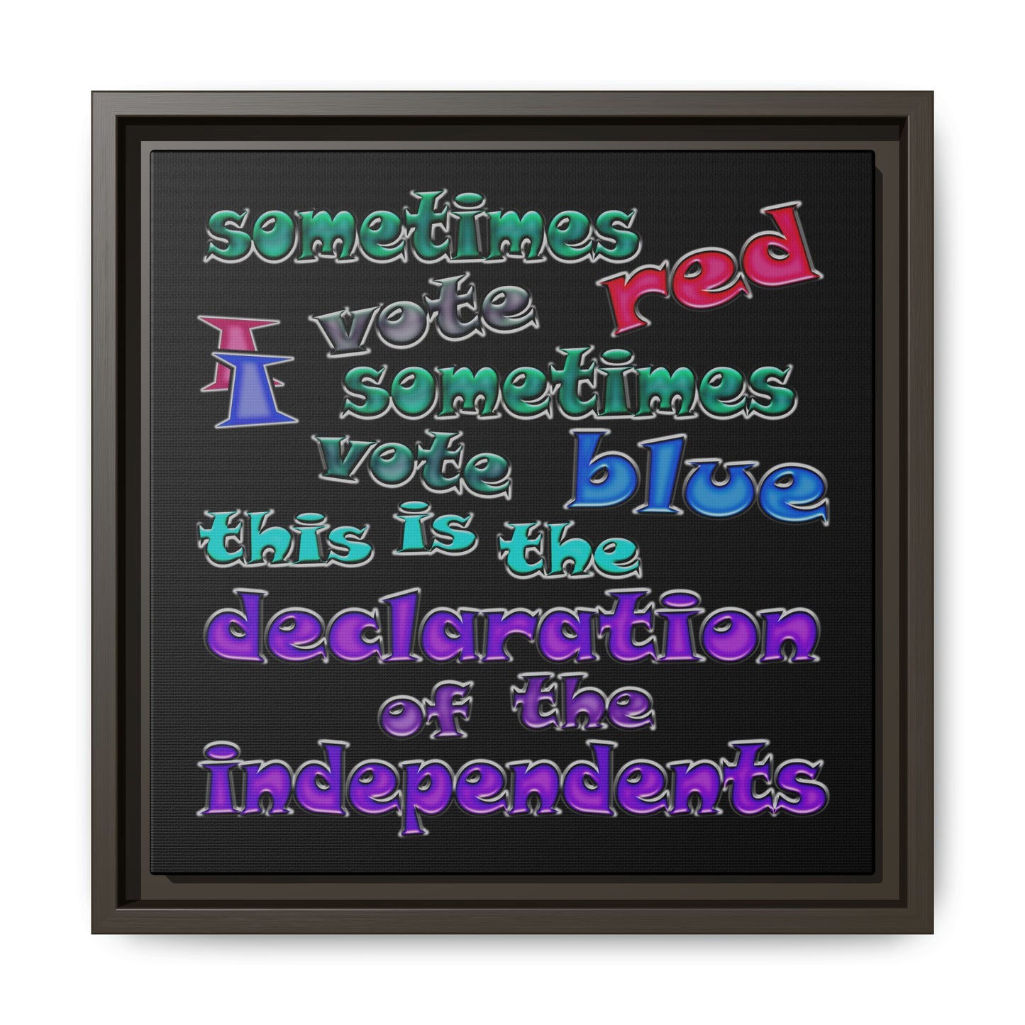 declaration of the independents - framed canvas art (black)