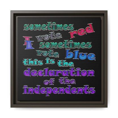 declaration of the independents - framed canvas art (black)