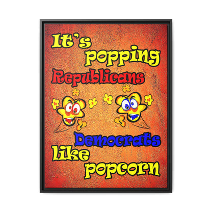 popping like popcorn - framed canvas art (burnt orange)