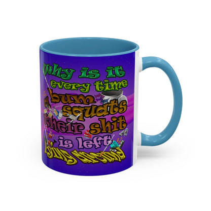 the bum's shit - Accent Mug (purple-pink wave)