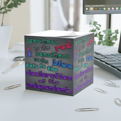 declaration of the independents - note cube (grey-light grey)