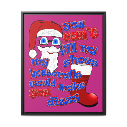 santa's shoes - framed canvas art (pink)