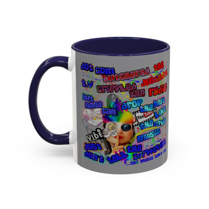 drop the beat - Accent Mug (grey)