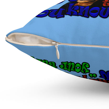 high noon - Spun Polyester Square Pillow - (light blue)