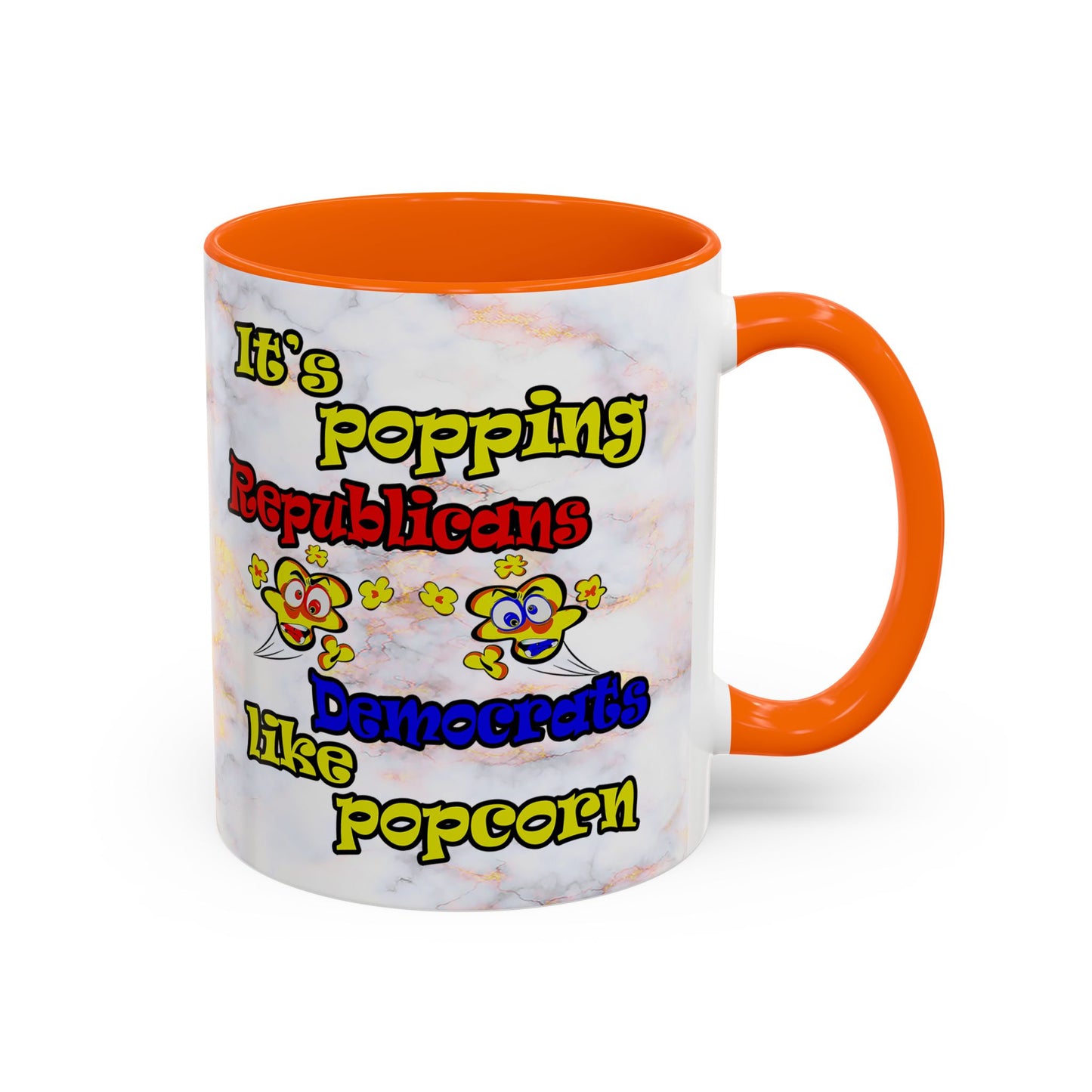 popping like popcorn - Accent Mug (white marble)