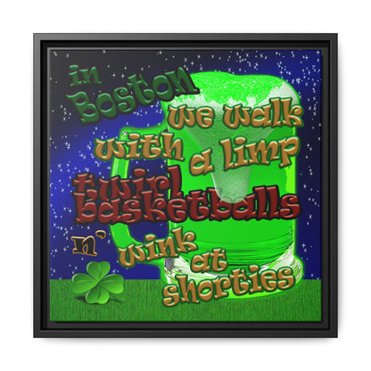 celtics logo - framed canvas art ('snoops' background)