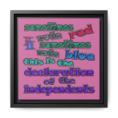 declaration of the independents - framed canvas art (light pink)