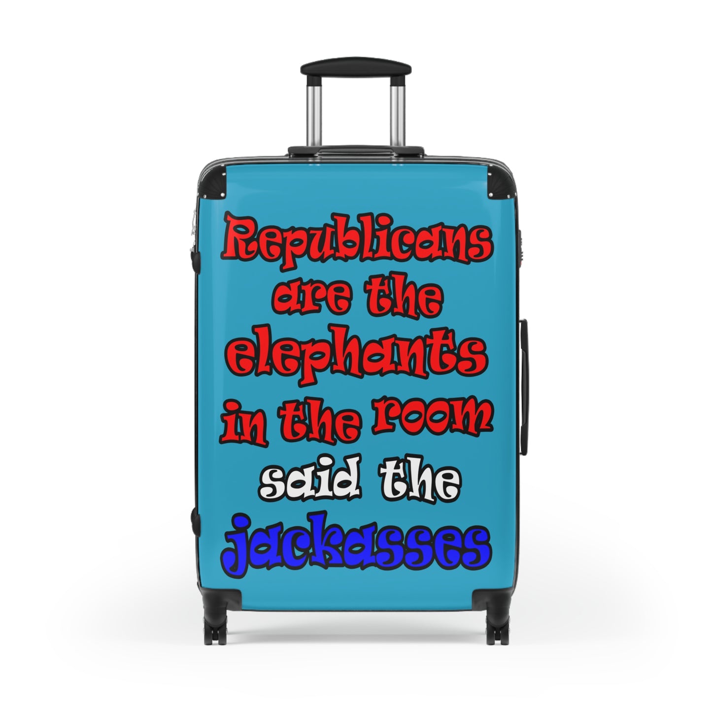 donkeys and elephants - Suitcase (turquoise)
