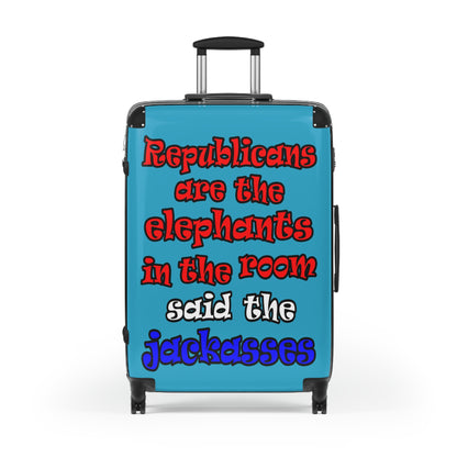 donkeys and elephants - Suitcase (turquoise)