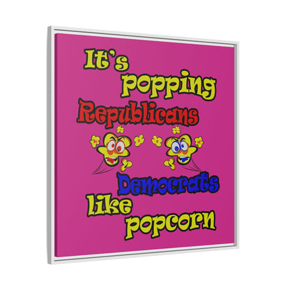popping like popcorn - framed canvas art (pink)