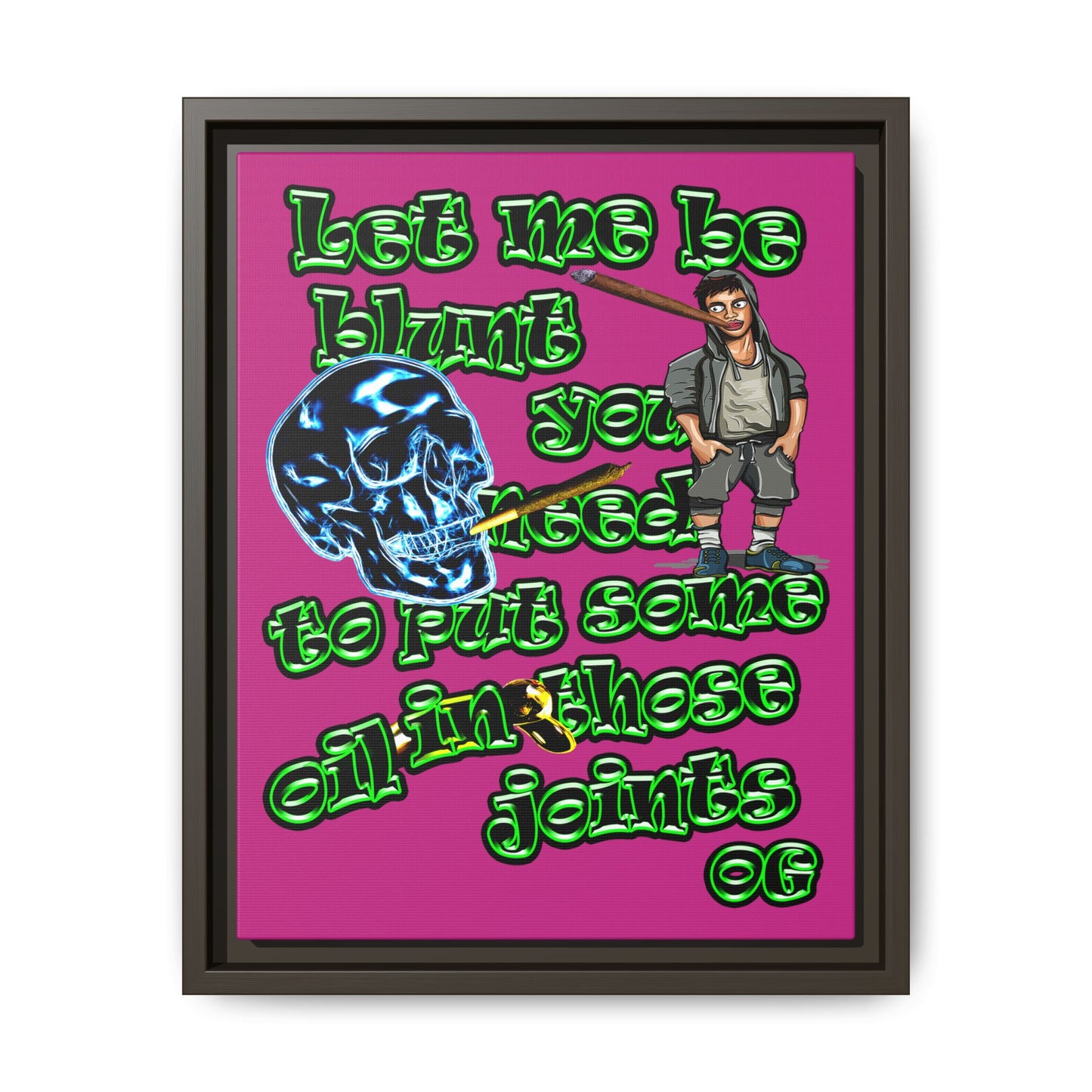 og - framed canvas art (pink)